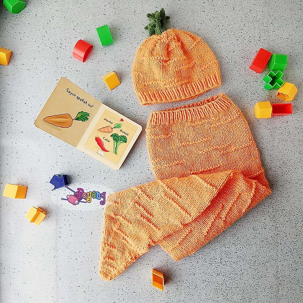 Carrot Baby Hat And Cocoon — detail