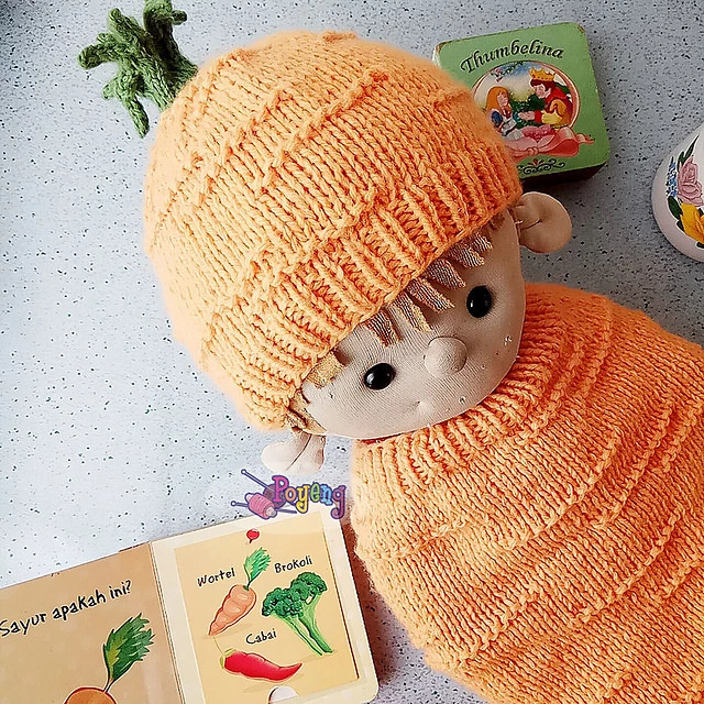 Carrot Baby Hat And Cocoon — detail