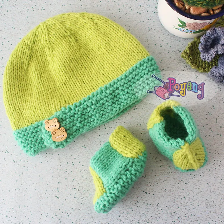 For Him Baby hat & Booties Set
