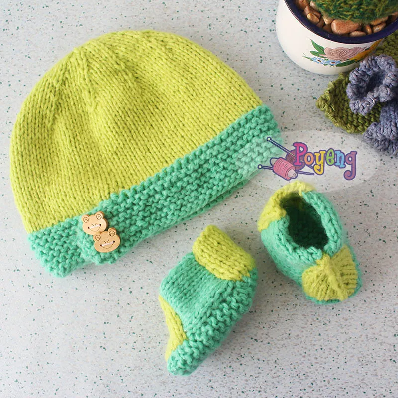 For Him Baby hat & Booties Set — detail