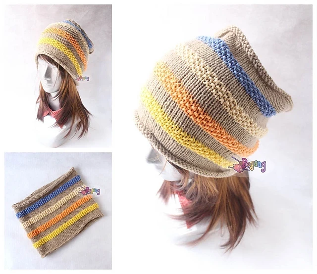 Loop a loop hat cowl — detail