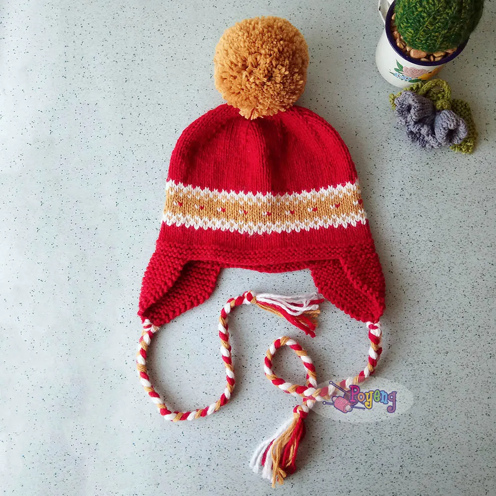 Vibrant Path earflap hat — detail