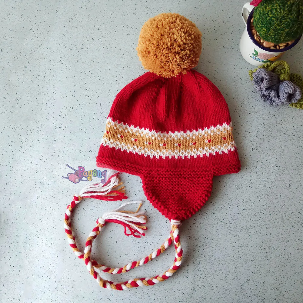 Vibrant Path earflap hat — detail